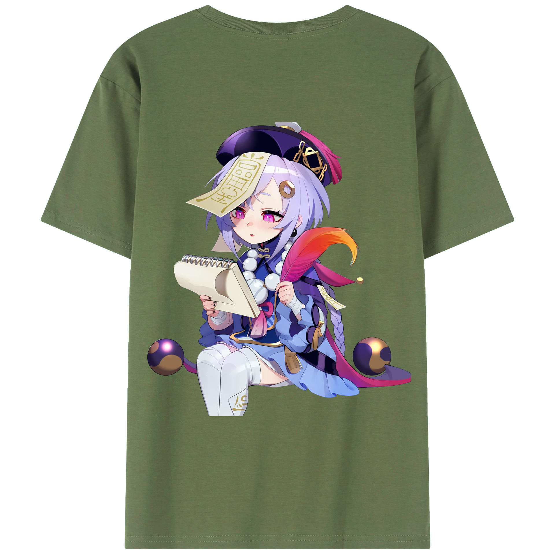 げんし神 七七 なな  genshin Nana 綿100％ メンズ半袖Tシャツ（バックプリント） 通気性